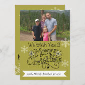 Chartreuse Merry-kerstfotofeestkaart Feestdagenkaart (Voorkant / Achterkant)
