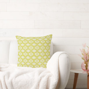 Chartreuse Mid-Century Moderne Geometric Kussen