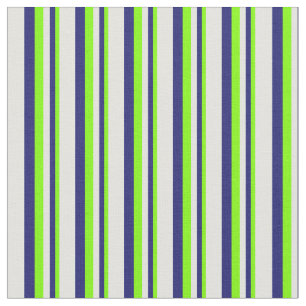 Chartreuse, Midnight Blue & Light Cyan Stripes Stof