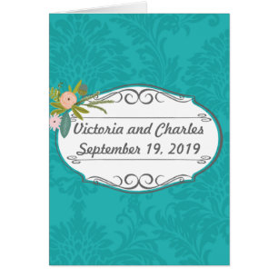 Chartreuse moderne Turquoise Mariage damassé