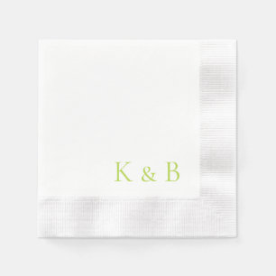 Chartreuse Monogram Wit Gecoineerde Bruiloft Servet