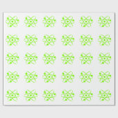 Chartreuse, Neon Green Atom Cadeaupapier (Vlak)