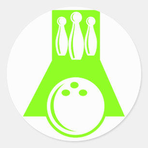 Chartreuse, Neon Green Bowling Ronde Sticker