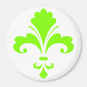 Chartreuse, Neon Green Fleur de lis Magneet