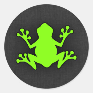 Chartreuse, Neon Green Kikker Ronde Sticker