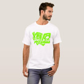 Chartreuse, Neon Green Love Graffiti T-shirt (Voorkant volledig)