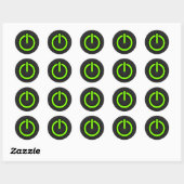 Chartreuse, Neon Green Power Button Ronde Sticker (Vel)