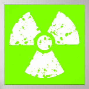 Chartreuse, Neon Green Radioactive Symbool Poster