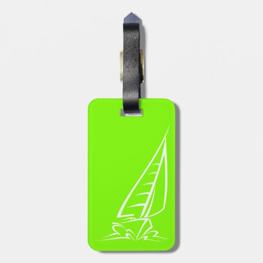 Chartreuse, Neon Green Sailing Bagagelabel (Achterkant verticaal)