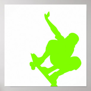Chartreuse, Neon Green Skater Poster