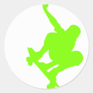 Chartreuse, Neon Green Skater Ronde Sticker