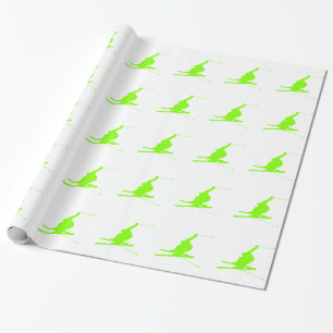 Chartreuse, Neon Green Snow Skiing Cadeaupapier