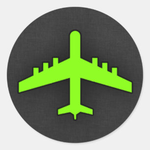 Chartreuse, Neon Groen Vliegtuig Ronde Sticker