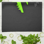 Chartreuse, Neon Groen Vliegtuig Theedoek (Gevouwen)