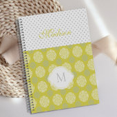 Chartreuse Points de Gris Monogramme Tendance