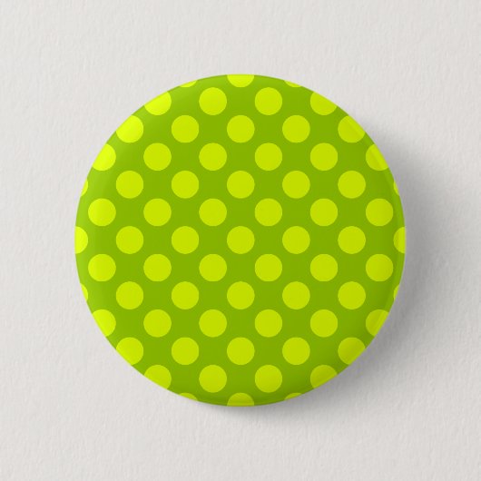 Chartreuse Polka Dots Ronde Button 5,7 Cm (Voorkant)