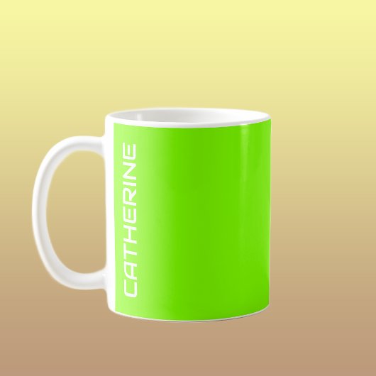 Chartreuse Solid Color Gepersonaliseerd Koffiemok