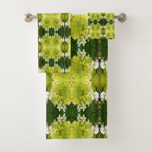 Chartreuse Vert Abstrait Hydrangea Blooms Motif (En situation)
