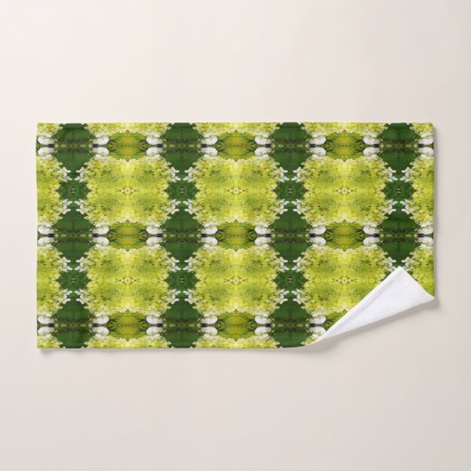 Chartreuse Vert Abstrait Hydrangea Blooms Motif (Serviette à main)