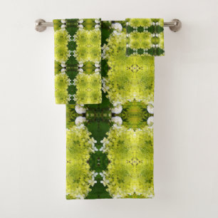 Chartreuse Vert Abstrait Hydrangea Blooms Motif