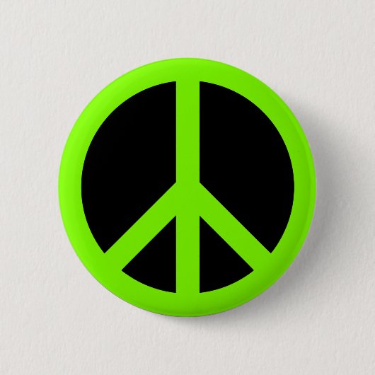 Chartreuse Vredessymbool Ronde Button 5,7 Cm (Voorkant)