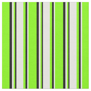 Chartreuse, witte en zwarte gekleurde strepen stof
