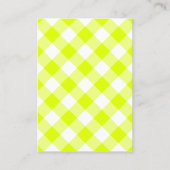 Chartreuse Yellow Gingham Blank Visitekaartje (Voorkant)