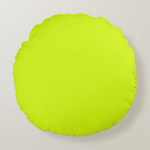 Chartreuse Yellow (vaste kleur) Rond Kussen