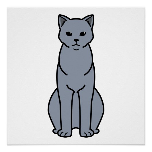 Chartreux Cat Cartoon Perfect Poster (Voorkant)