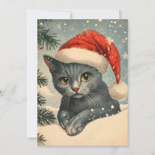 Chartreux Cat Christmas Feestdagenkaart (Voorkant)