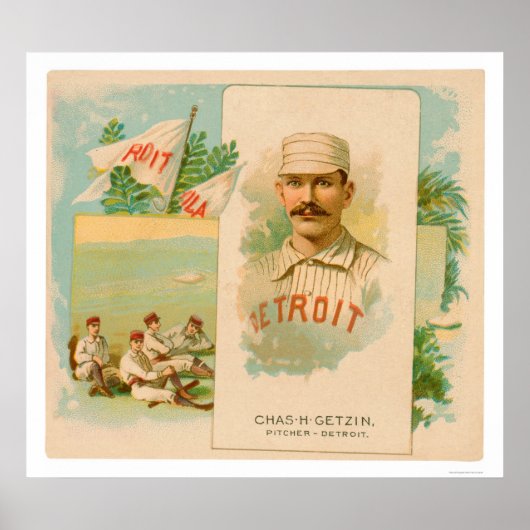 Chas Getzin Rare Baseball 1888 Poster (Voorkant)