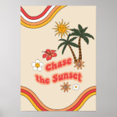 Chase de zonsondergang retro poster (Voorkant)