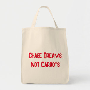 Chase dromen, geen wortels voor konijnenliefhebber tote bag