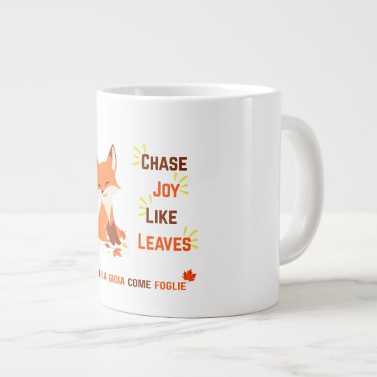 Chase Joy Comme Feuille - Bilingue Autumn Fox Mug (Devant droit)