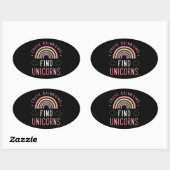 Chase Rainbows Zoek eenhoorns Ovale Sticker (Vel)