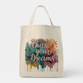 Chase Your Dreams - Motivatie Canvas tas (Achterkant)