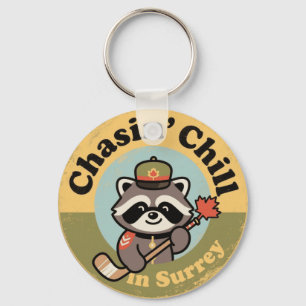 Chasin' Chill Surrey met een koele wasbeer Mountie Sleutelhanger