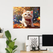 *~* Chasing Leaves Kitten 5:4 Kitty Cat AP68 Poster (Thuiskantoor)