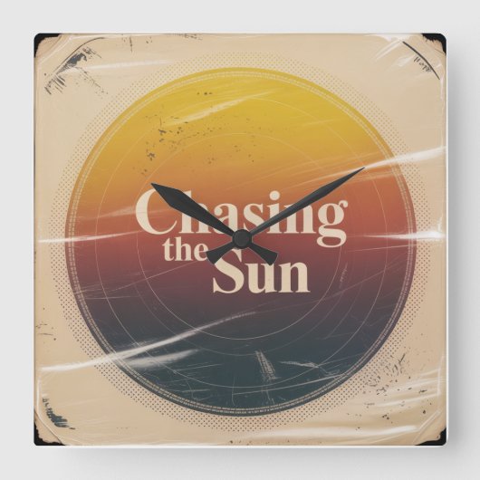 Chasing The Sun Vierkante Klok (Voorkant)