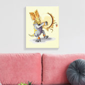 Chasmosaurus dansen een sjamaan ritueel canvas afdruk (Insitu (Woonkamer))