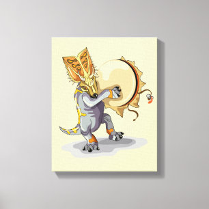 Chasmosaurus dansen een sjamaan ritueel canvas afdruk