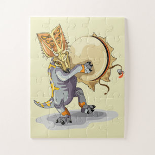 Chasmosaurus dansen een sjamaan ritueel legpuzzel