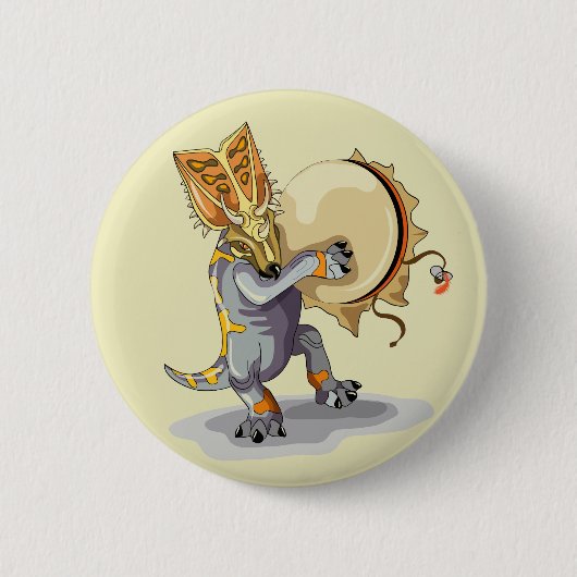 Chasmosaurus dansen een sjamaan ritueel ronde button 5,7 cm (Voorkant)