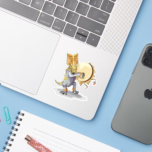 Chasmosaurus dansen een sjamaan ritueel sticker (Laptop met iPhone)