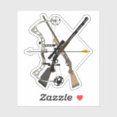 Chasse, 14" x 14" Autocollants en vinyle taillé su (Feuille)