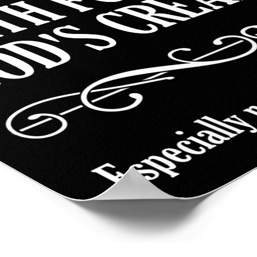 Chasse à Dieu Créatures Drôle Chasse Poster noir (Coin)