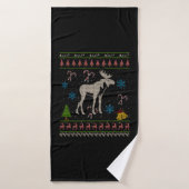 Chasse à l'orignal Noël Fausse Chemise à l'orignal (Serviette de bain)