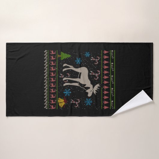 Chasse à l'orignal Noël Fausse Chemise à l'orignal (Serviette de bain)