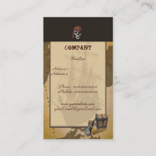 Chasse à trésor - carte de visite de crâne