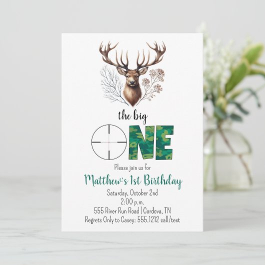 Chasse Anniversaire Invitation pour le premier ann (Debout devant)